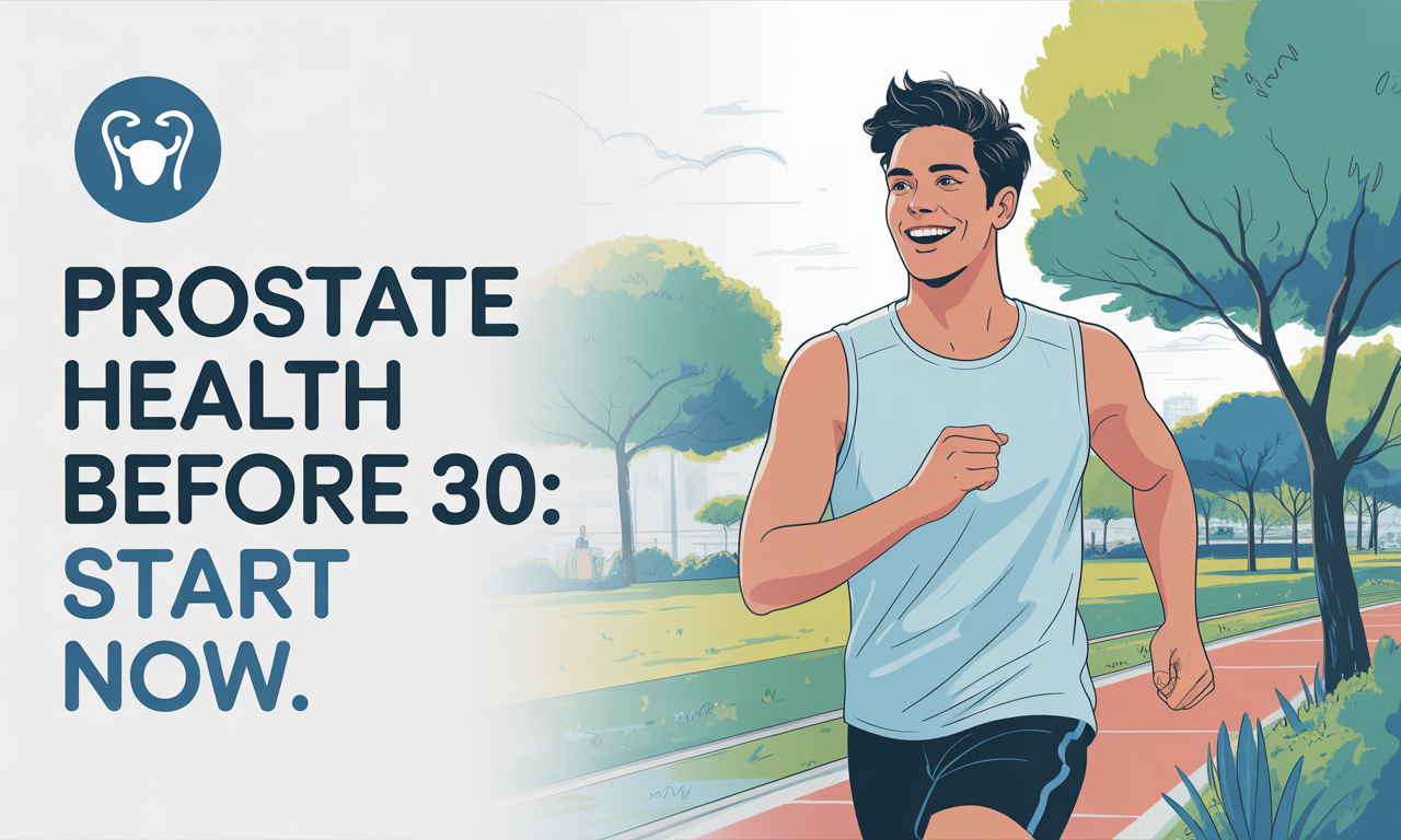 Young man jogging, emphasizing prostate health before 30