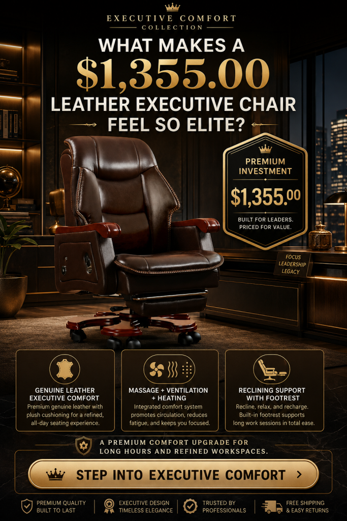leather-executive-chair-1355-pin Best massage chairs for home office workers 2026 — dark ergonomic massage chair in a modern work-from-home setup